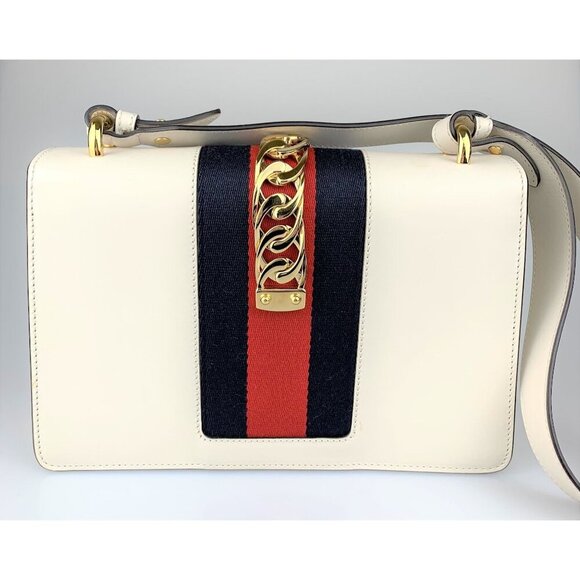 NWT Gucci Embroidered Sylvie Small shoulder bag In White - Picture 4 of 14